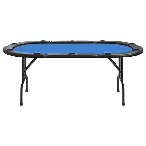 Pokertafel voor 10 spelers inklapbaar 206x106x75 cm blauw 3