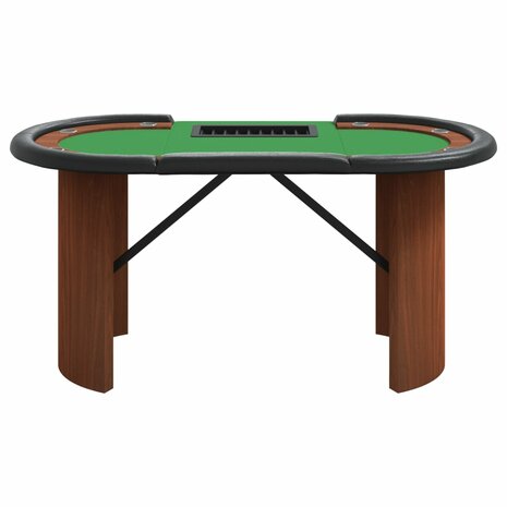 Pokertafel voor 10 spelers met fichebak 160x80x75 cm groen 3