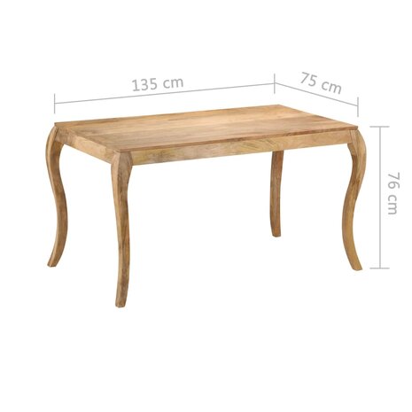 Eettafel 135x75x76 cm massief mangohout 5