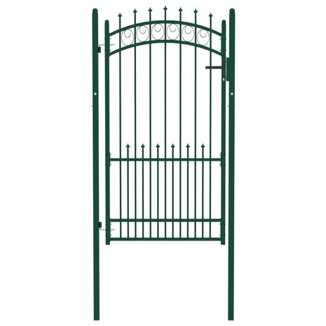 Poort met speerpunten 100x175 cm staal groen 1