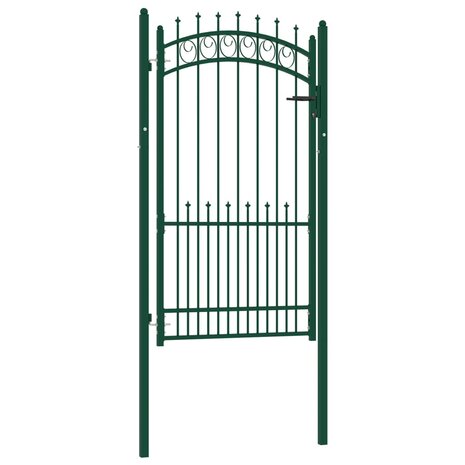 Poort met speerpunten 100x175 cm staal groen 2