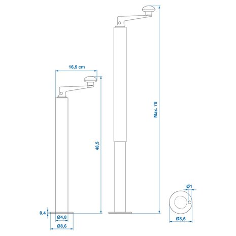 ProPlus Verstelbare aanhanger standaard D48 mm 40-65 cm 341517 5