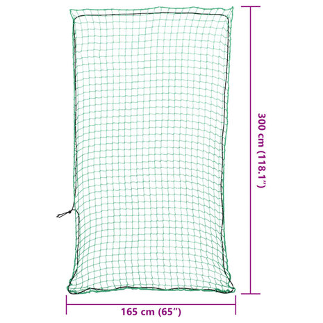 Aanhangwagennet elastisch touw 3x1,65 m polypropeen groen 6