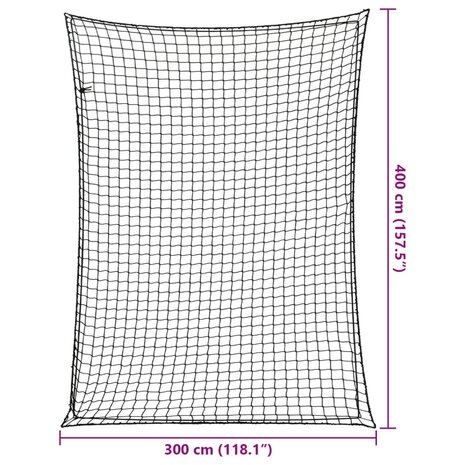 Aanhangwagennet elastisch touw 4x3 m polypropeen zwart 6