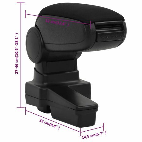 Armsteun 14,5x32x(27-46) cm ABS zwart 12