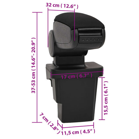 Armsteun 17x32x(37-53) cm ABS zwart 10