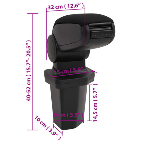 Armsteun 15x32x(40-52) cm ABS zwart 10