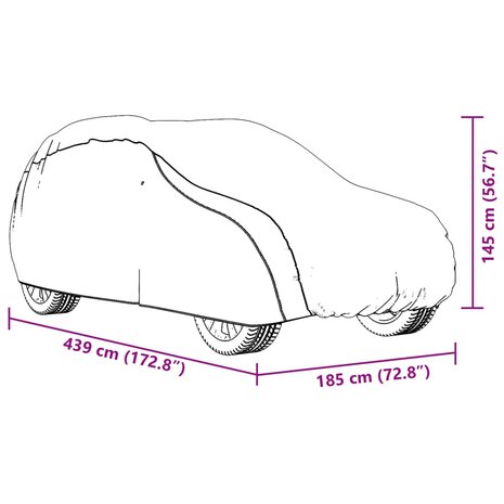 Autohoes voor SUV met gespriemen M volledig zilverkleurig 10