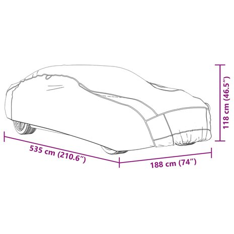 Autohoes voor sedan hagelbescherming XL zilverkleurig en grijs 10