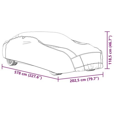 Autohoes voor sedan hagelbescherming XXL zilverkleurig en grijs 10