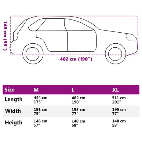 Autohoes voor SUV hagelbescherming L zilverkleurig en grijs 11