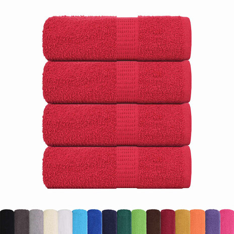 Gastendoekjes 4 st 30x50 cm 360 g/m² 100% katoen rood 2