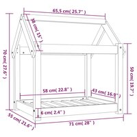 Hondenmand 71x55x70 cm massief grenenhout honingbruin 8