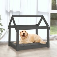 Hondenmand 81x60x70 cm massief grenenhout grijs 3