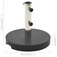Parasolvoet rond 20 kg graniet zwart 6