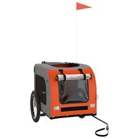 Hondenfietstrailer oxfordstof en ijzer oranje en grijs 3