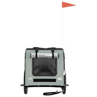 Hondenfietstrailer oxfordstof en ijzer grijs en zwart 4