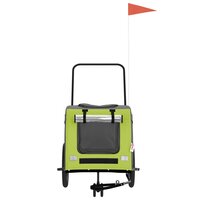 Hondenfietstrailer oxford stof en ijzer groen en grijs 4