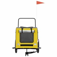 Hondenfietstrailer oxford stof en ijzer geel en grijs 4