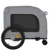 Hondenfietstrailer oxford stof en ijzer blauw en grijs 7