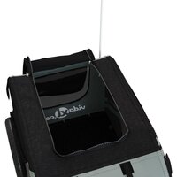 Hondenfietstrailer oxford stof en ijzer grijs en zwart 9