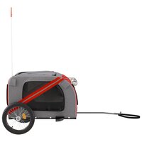 Hondenfietstrailer oxford stof en ijzer rood en grijs 6
