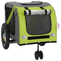 Hondenfietstrailer oxford stof en ijzer groen en zwart 5