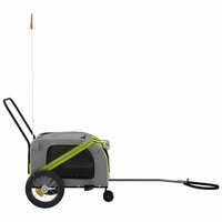 Hondenfietstrailer oxford stof en ijzer groen en zwart 6