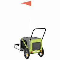 Hondenfietstrailer oxford stof en ijzer groen en zwart 8