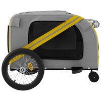 Hondenfietstrailer oxford stof en ijzer geel en grijs 7