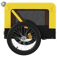 Hondenfietstrailer oxford stof en ijzer geel en zwart 8