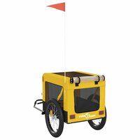 Hondenfietstrailer oxford stof en ijzer geel en zwart 9