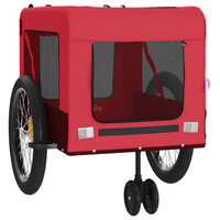 Hondenfietstrailer oxford stof en ijzer rood en zwart 6