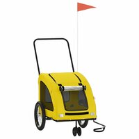 Hondenfietstrailer oxford stof en ijzer geel 2