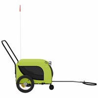 Hondenfietstrailer oxford stof en ijzer groen en zwart 5