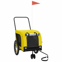 Hondenfietstrailer oxford stof en ijzer geel en zwart 2