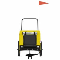 Hondenfietstrailer oxford stof en ijzer geel en zwart 3
