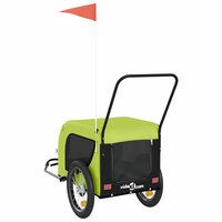 Hondenfietstrailer oxford stof en ijzer groen en zwart 7