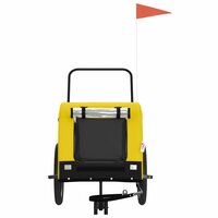 Hondenfietstrailer oxford stof en ijzer geel en zwart 3