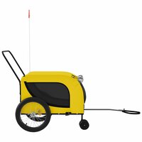 Hondenfietstrailer oxford stof en ijzer geel en zwart 5