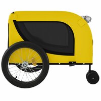 Hondenfietstrailer oxford stof en ijzer geel en zwart 6