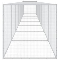 Kippenhok met dak 803x98x90 cm gegalvaniseerd staal lichtgrijs 4