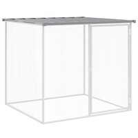 Kippenhok met dak 803x98x90 cm gegalvaniseerd staal lichtgrijs 6