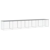 Kippenhok met dak 603x98x90 cm gegalvaniseerd staal lichtgrijs 2