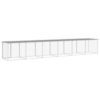 Kippenhok met dak 603x98x90 cm gegalvaniseerd staal lichtgrijs 5
