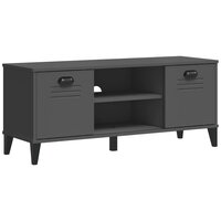 Schoenenbank VIKEN 106x35x45 cm bewerkt hout antracietgrijs 2