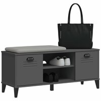 Schoenenbank VIKEN 106x35x45 cm bewerkt hout antracietgrijs 4