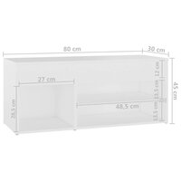 Schoenenbank 80x30x45 cm bewerkt hout wit 8