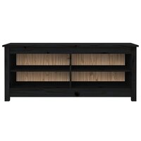Schoenenbank 110x38x45,5 cm massief grenenhout zwart 3