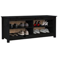 Schoenenbank 110x38x45,5 cm massief grenenhout zwart 6